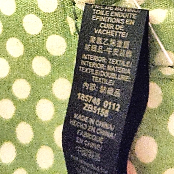 Fossil Key-Per Foldover Convertible Bag Coated Canvas Leather Colorful Dot Print - Picture 12 of 16